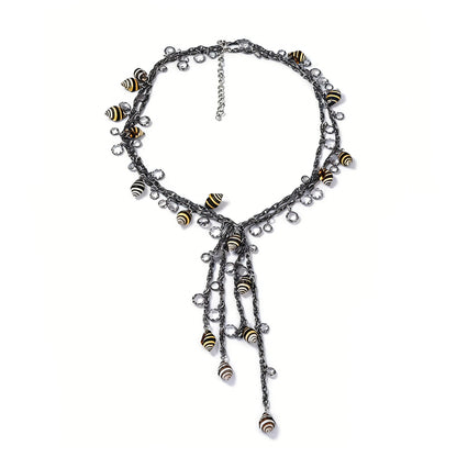 Bohemian-Inspired Layered Shell Pendant Necklace for Women - Versatile Geometric Tassel Design Perfect for Casual Style