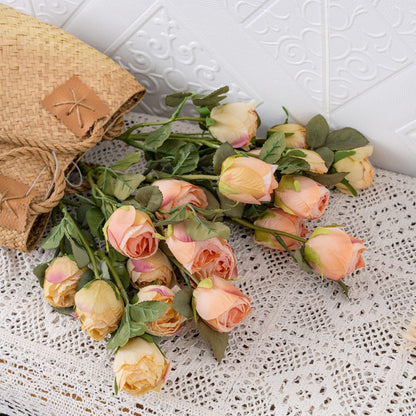 Stunning Artificial Dried Five-Head Rose Arrangement for Home Décor - Perfect for Weddings, Events, and INS Vibes - Model YC1017