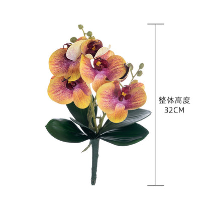 Stunning Artificial Butterfly Orchid & Rose Bouquet - Short Stem Home Décor - Perfect for Stylish Arrangements & Indoor Decoration - CL09004