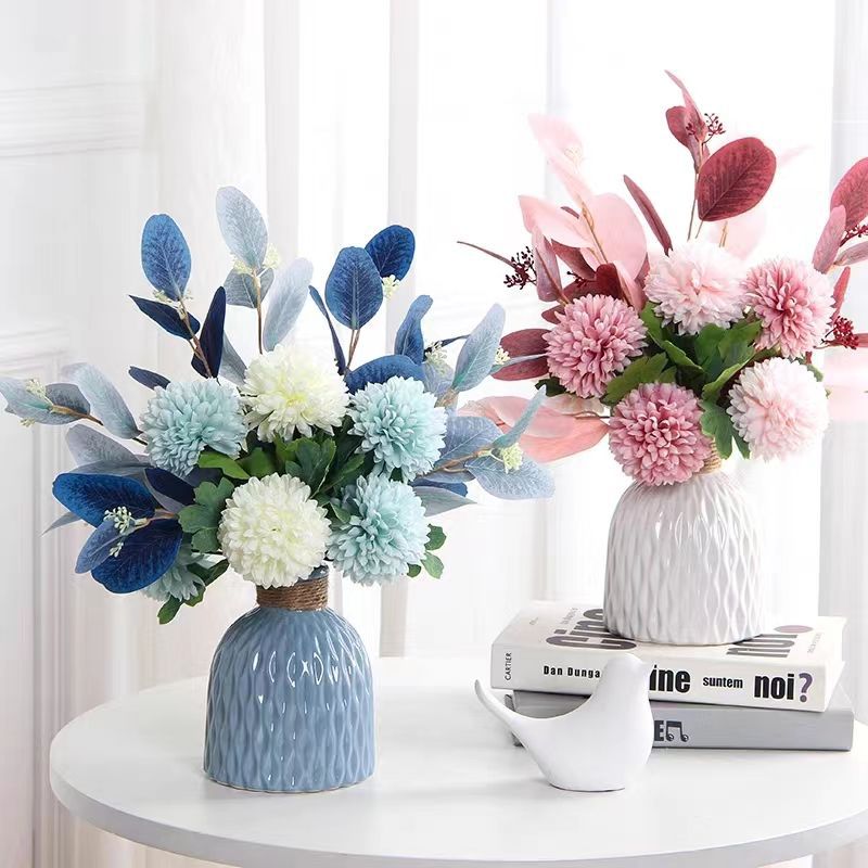 Elegant Artificial Silk Flowers - Luxurious Faux Floral Arrangements for Living Room and Dining Table Centerpieces, Chic Home Décor Vases and Bouquets