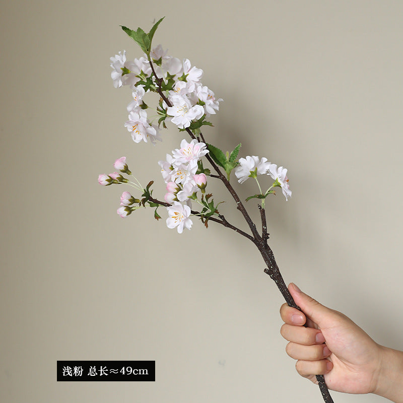 Charming Nordic Style Artificial Cherry Blossom Branches - Soft, Flexible Foam Decor for Home, Living Room, and Wedding Events