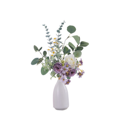 Stunning Faux Rose and Eucalyptus Bouquet – Elegant Home Décor for Weddings, Events, and Everyday Living – CF02009