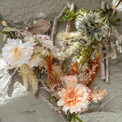 Lavish Handcrafted Artificial Flower Bouquet and Wall Decor – Elegant Wedding Floral Arrangement by Aoshi Li Hua (CF01343) - Perfect for Home Decoration and Celebrations