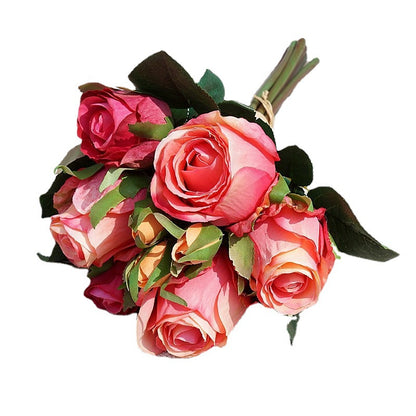 Realistic Artificial Silk Rose Bouquet by Lisa - Perfect for Home Décor, Photography, Weddings, and Bride’s Handheld Flower Arrangements