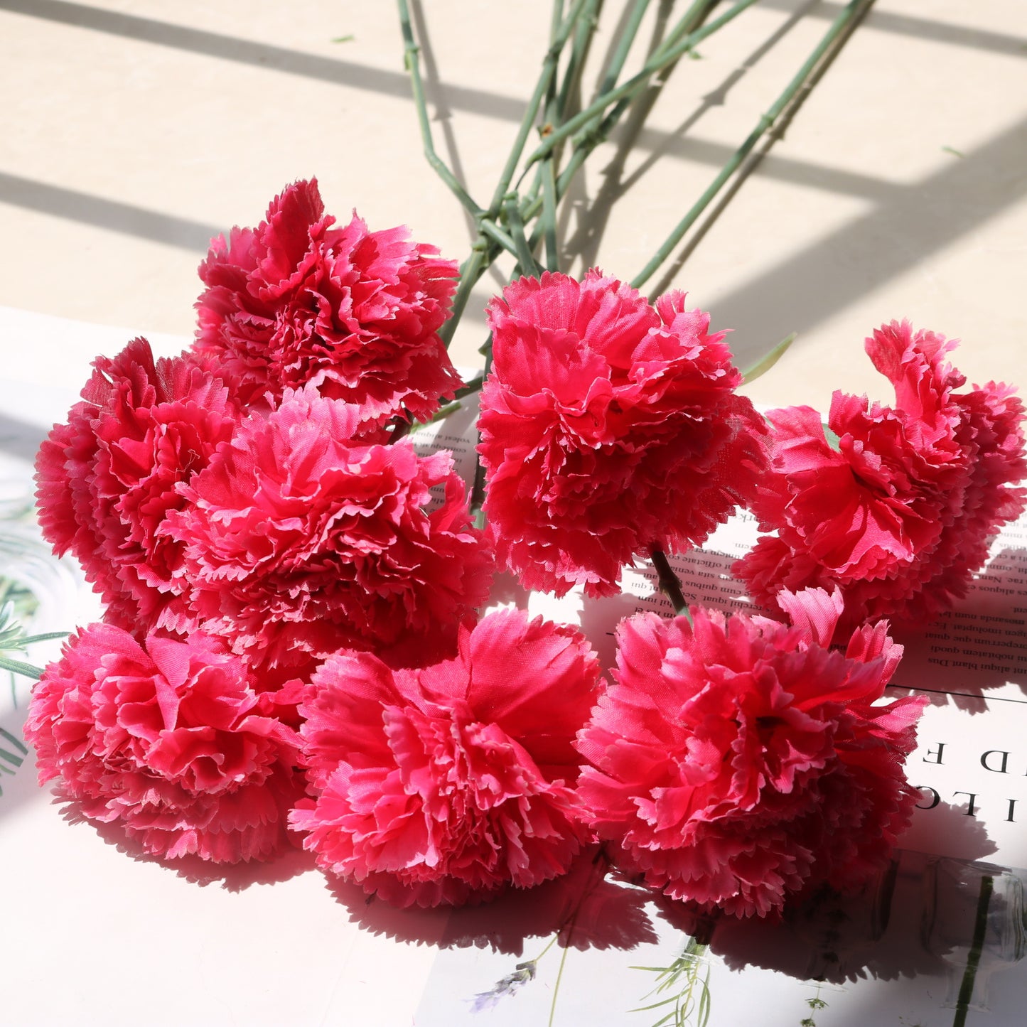 Realistic Carnation Artificial Flower Arrangement for Teacher's Day and Mother's Day Gifts - Perfect for Home Decor and Lasting Memories