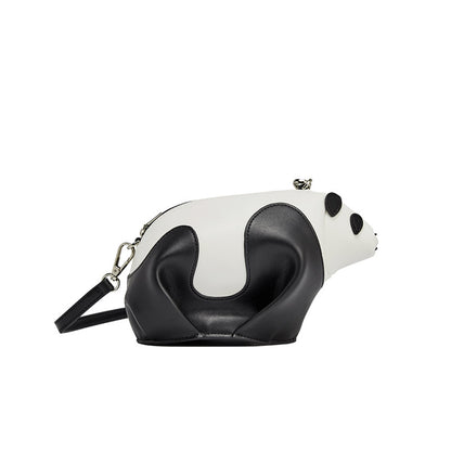 Genuine Leather Cute Panda Shoulder Bag for Women Fashionable Mini Crossbody Phone Bag with Unique Design for Everyday Use