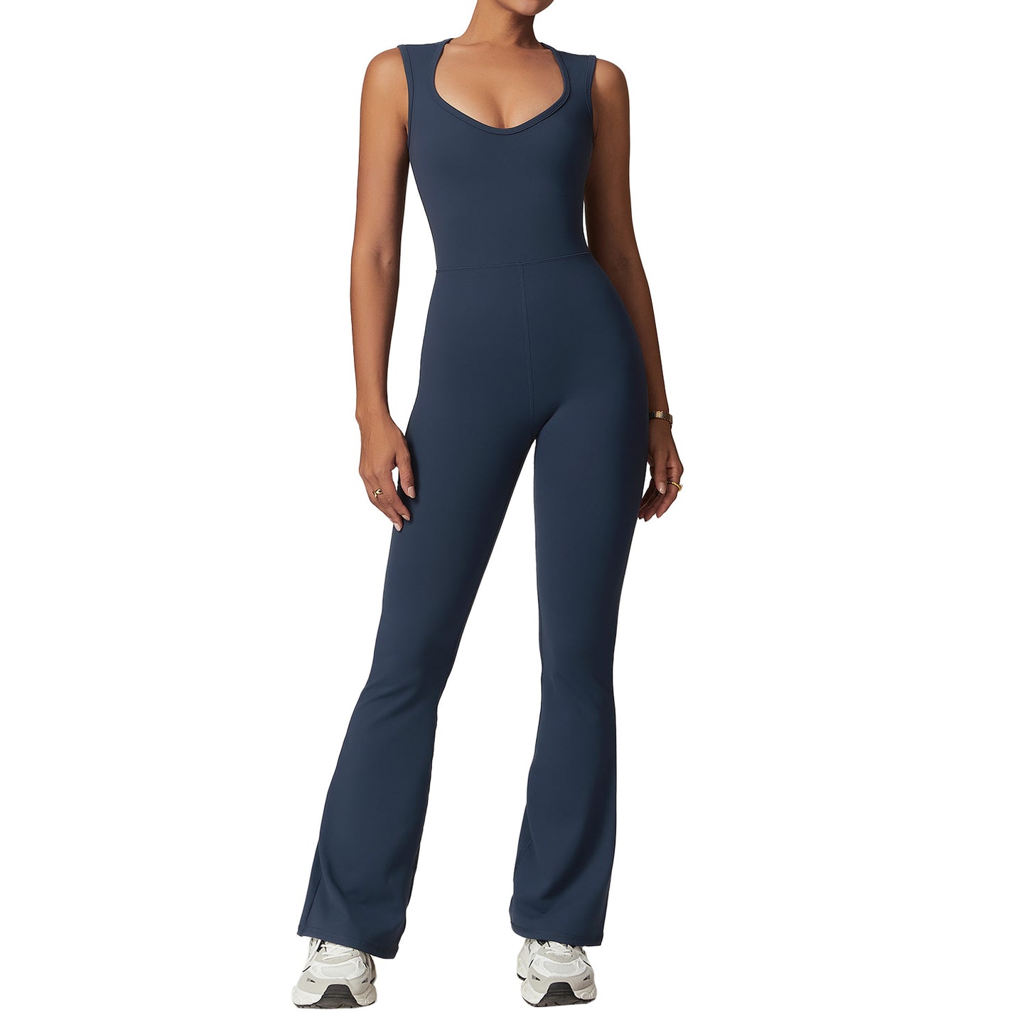 High Performance Women's Yoga Jumpsuit One Piece Activewear with Beautiful Back Design for Fitness and Leisure