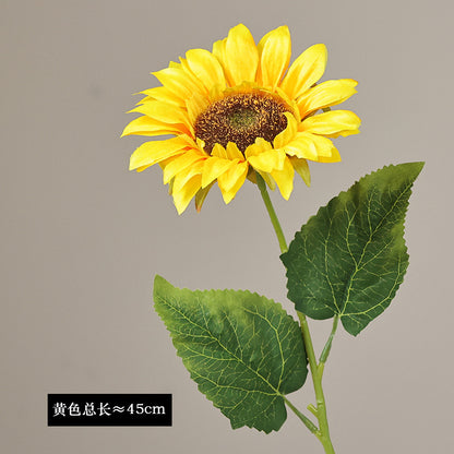 Realistic Single Stem Sunflower - Beautiful Home Décor Accent, Perfect for Living Room and Wedding Decorations, High-Quality Artificial Floral Arrangement