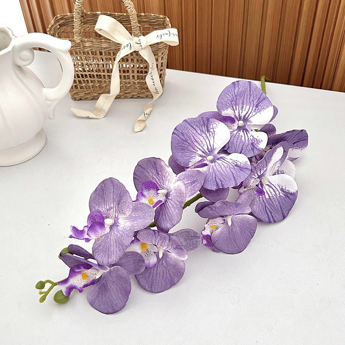 Stunning 9-Head Artificial Butterfly Orchid Arrangement – Perfect for Home Décor, Wedding Centerpieces, and Table Decorations