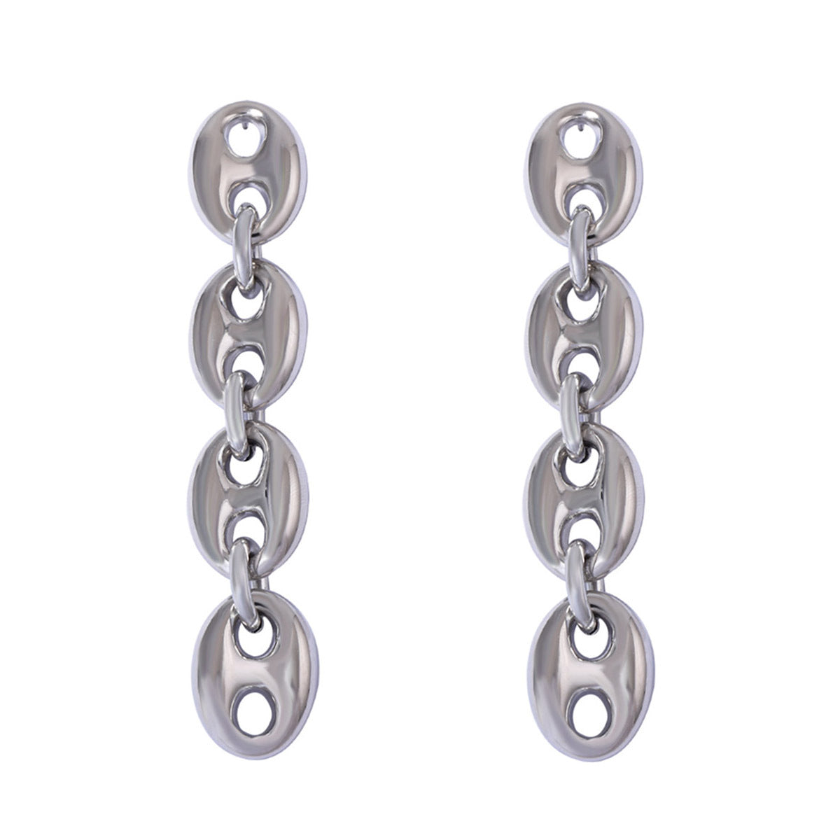 Chic Minimalist CCB Geometric Pig Snout Long Drop Earrings – Versatile, High-End Feel, Perfect for Casual Outfits