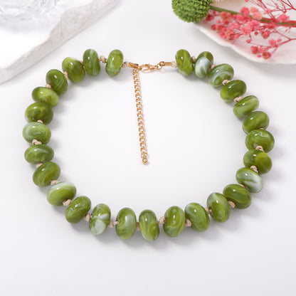 Personalized Colorful Macaron Beaded Necklace for Women - Perfect for Spring/Summer Vacation Vibes, Trendy Jewelry Accessory