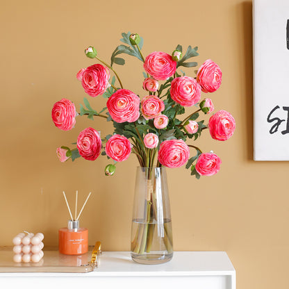 Realistic 9-Head Silk Peony Bouquet - Perfect for Home Décor, Wedding Celebrations, Hotel Arrangements, and Photography Props