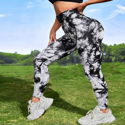 High Quality Tie Dye Seamless Yoga Pants High Waist Peach Butt Fitness Leggings for Comfort and Style