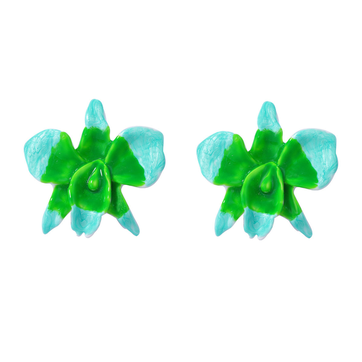 Bohemian Large Hand-Painted Drip Oil Colorful Flower Earrings - Unique, Fresh, and Versatile Vacation Jewelry