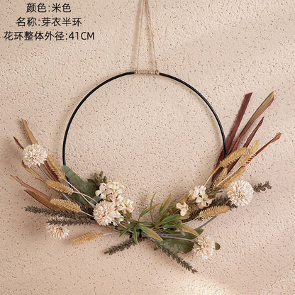 Artificial Flower Half-Circle Bouquet for Home Décor - Elegant Wedding Handheld Floral Arrangement & Wall Hanging Decoration - Perfect for Celebrations and Events (CF01239)