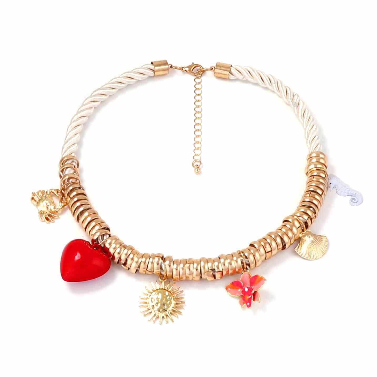 Elegant Luxury-Inspired Circle Metal Pendant Necklace with Rope Design – Trendy Alloy Oil-Drop Charm for Casual Chic Style