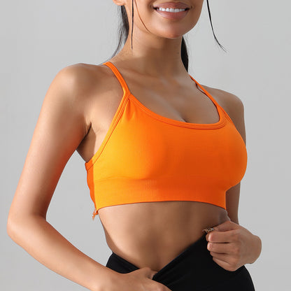 Seamless Yoga Bra with Criss Cross Back Available in 11 Colors Comfort and Support for Fitness Pilates and Activewear