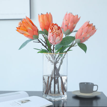 Realistic Long-Stemmed 3D King Protea Flower - Single Artificial Protea for Stunning Photography and Elegant Wedding Decor