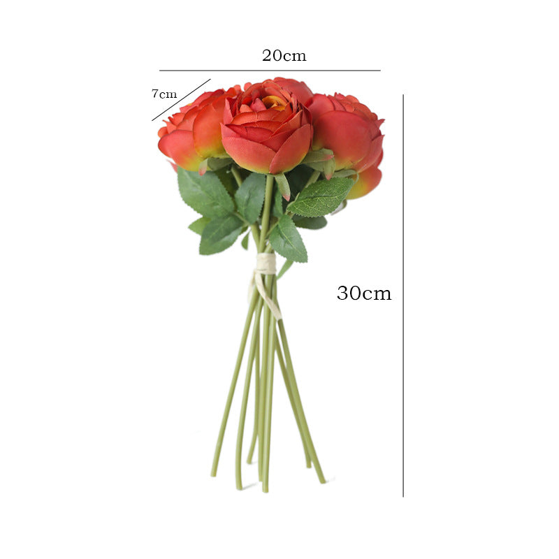 Realistic 7-Head Bouquet of Artificial Roses - Perfect for Home, Office, Weddings & Special Occasions - Stunning Faux Floral Decoration for Your Space