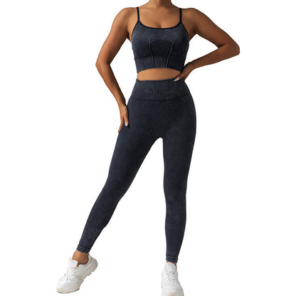 Seamless High Waisted Butt Lifting Yoga Pants with Smooth Matte Finish Matching Sports Bra for Running Gym Workouts and Active Lifestyle