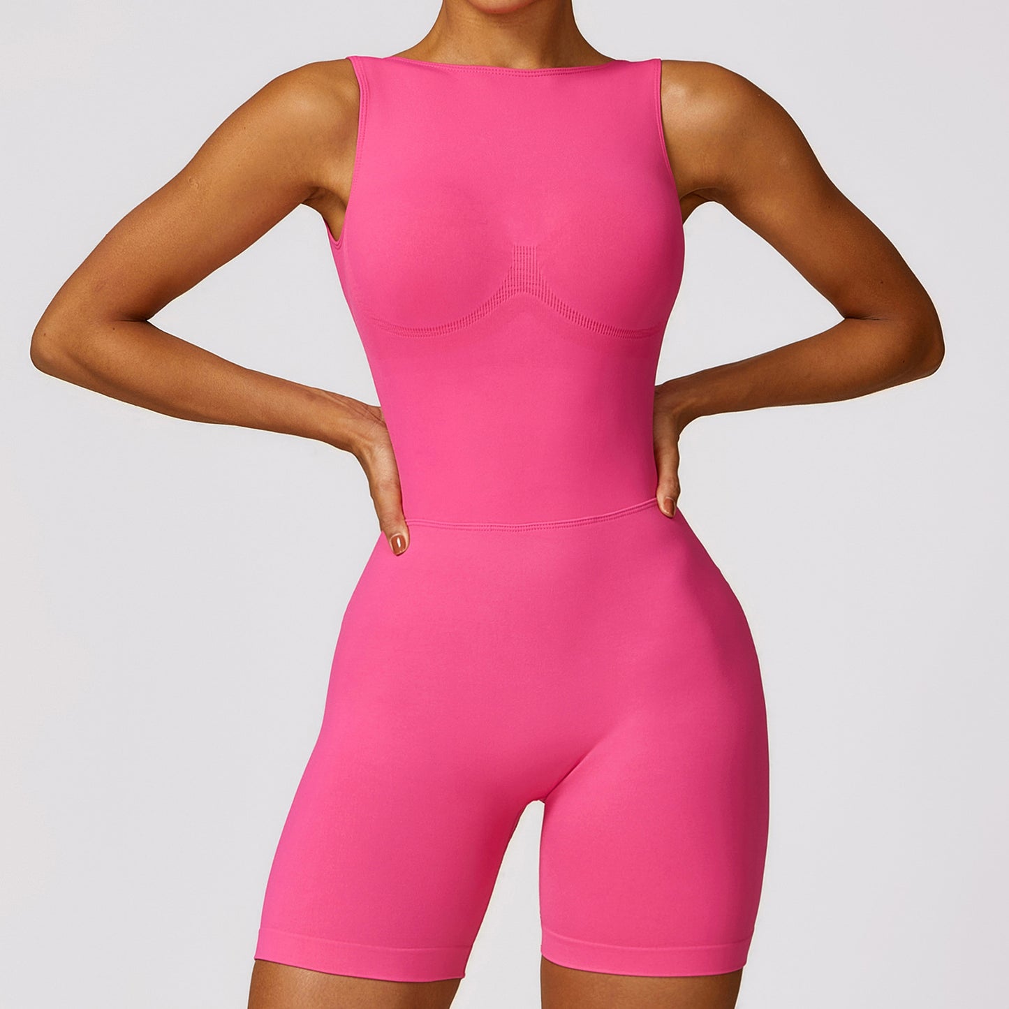 Seamless Hollow Back Yoga Bodysuit for Women Apparel Designed for Tight Fit for Enhancing Curves and Comfort During Workouts