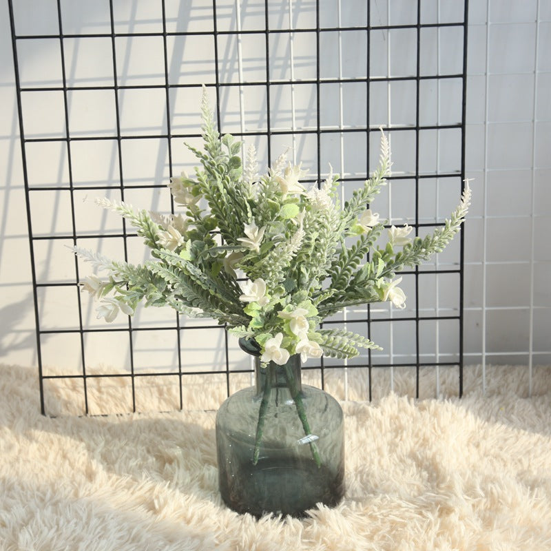 Charming Rustic-Inspired Faux Wheat and Grass Bouquet for Home Decor and Wedding Celebrations - GF16129B