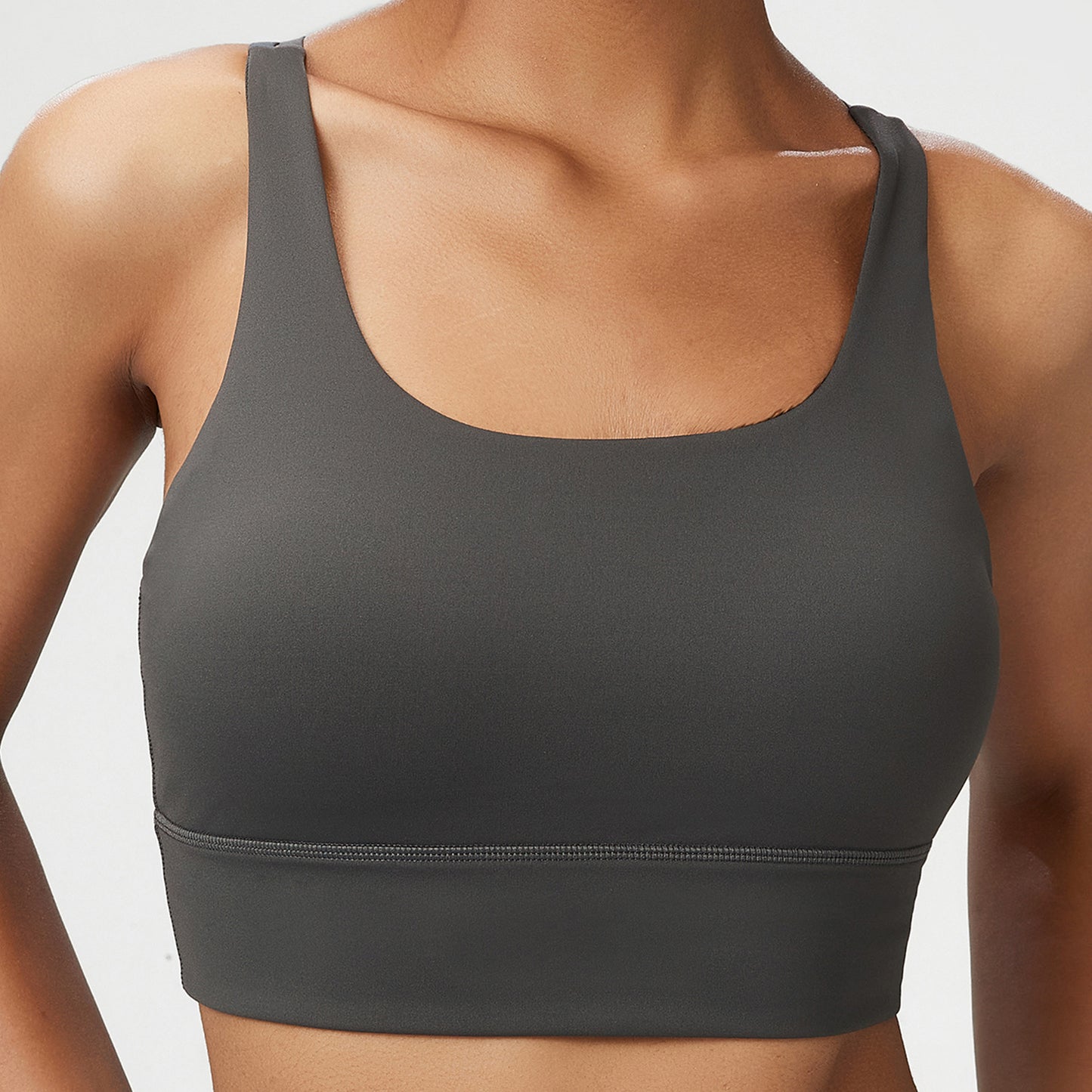 Seamless Liquid Adhesive Shoulder Strap Women's Sports Bra Comfort Yoga Tank Top for Active Women