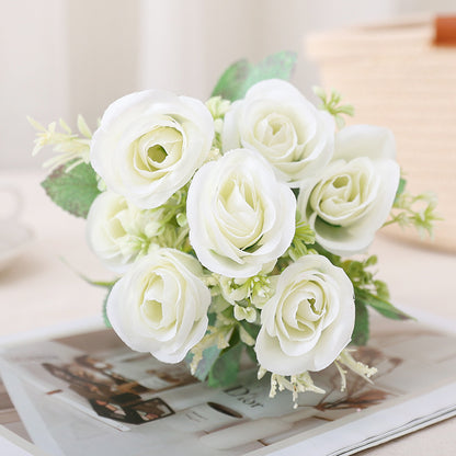 Elegant Faux Rose Bouquet for Home Decor and Weddings - Perfect for Photography, Event Decor, and Landscape Engineering