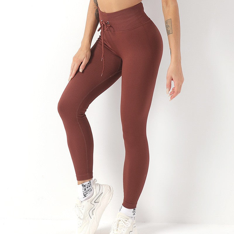 High Waisted Drawstring Yoga Pants for Women Butt Lifting Outdoor Fitness and Stretchy Leggings for Comfort Style