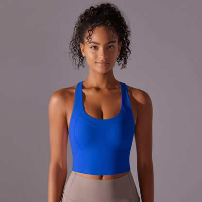 Sports Yoga Bra with Cross Back Design for Enhanced Support High Elastic Moisture Wicking for Running and Intense Workouts