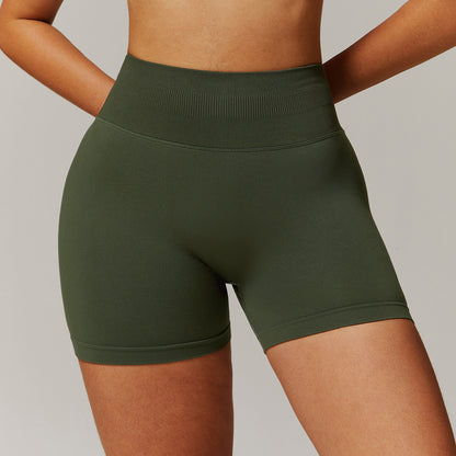 Seamless High Waisted Yoga Shorts for Women Summer Tight Fitting Lifting Running Workout Shorts with Quick Dry Fabric Style 7655