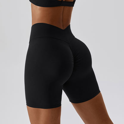 High Waisted Women's Yoga Shorts Tummy Control Butt Lifting Fitness Shorts for Running and Gym Workouts