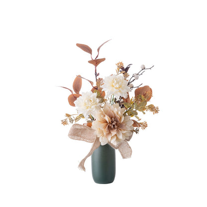 Elegant Artificial Eucalyptus and Grandiflora Flower Bouquet - Perfect for Home Decor, Weddings, and Wall Art CF02010