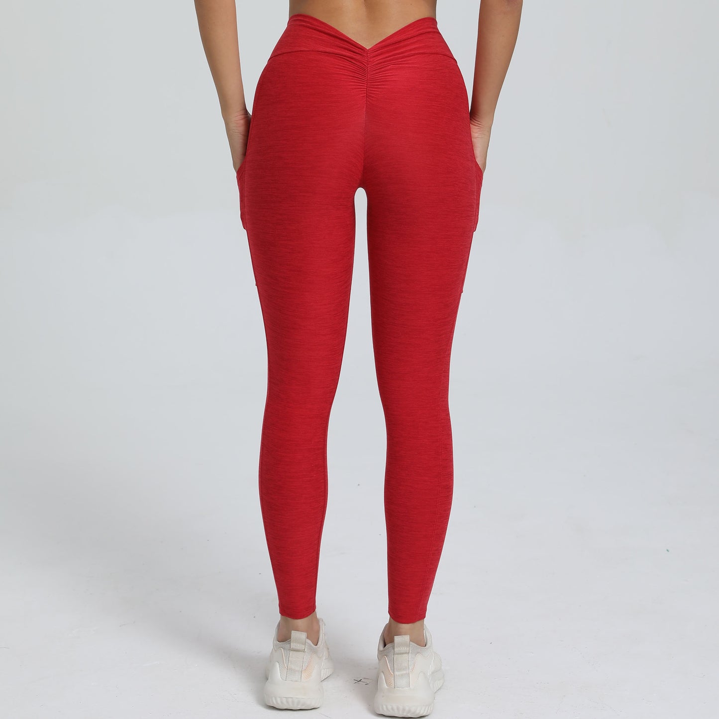 High Waisted Ruched Yoga Pants with Side Pockets for Peachy Butt Lift No Camel Toe for Fitness and Workouts