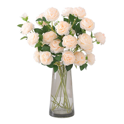 Elegant European-Inspired Artificial Western Rose Bouquet - Luxurious 3-Head Peony for Weddings and Home Decor