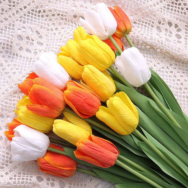 Lifelike Silk Tulip Flowers - Moisturizing Touch, Perfect for Home Décor, Weddings, and Event Decorations