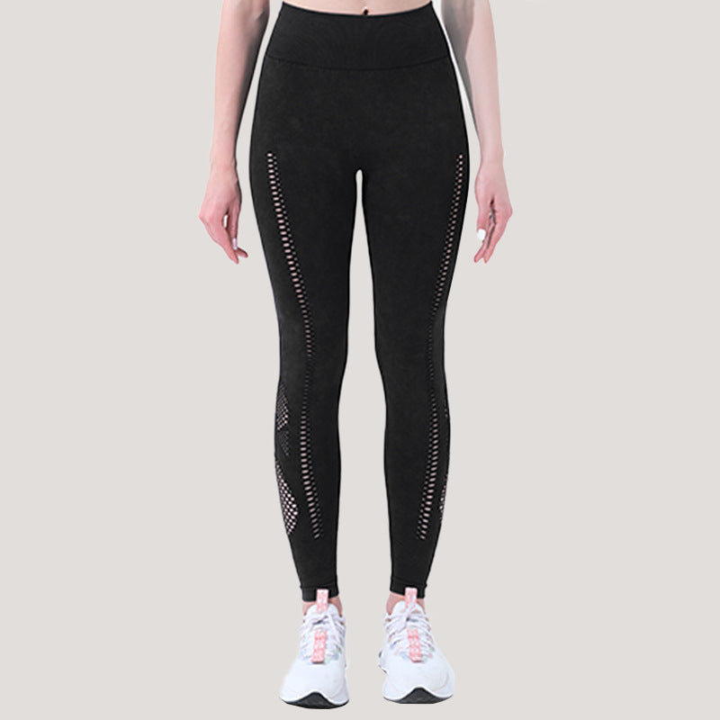 High Waisted Women's Yoga Pants Moisture Wicking Breathable and Stretchy Mesh Leggings for Comfort and Shape Enhancement