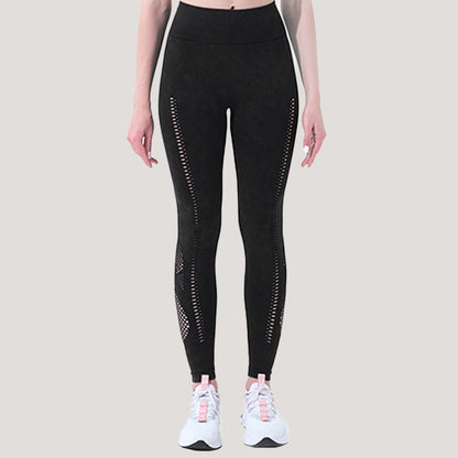 High Waisted Women's Yoga Pants Moisture Wicking Breathable and Stretchy Mesh Leggings for Comfort and Shape Enhancement