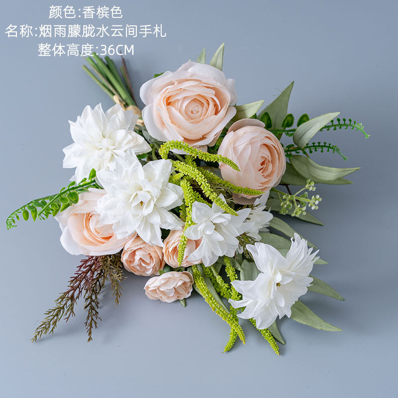 Enchanting Misty Rain Artificial Floral Handheld Bouquet for Elegant Home Décor – Stunning Wall Decoration CF01473