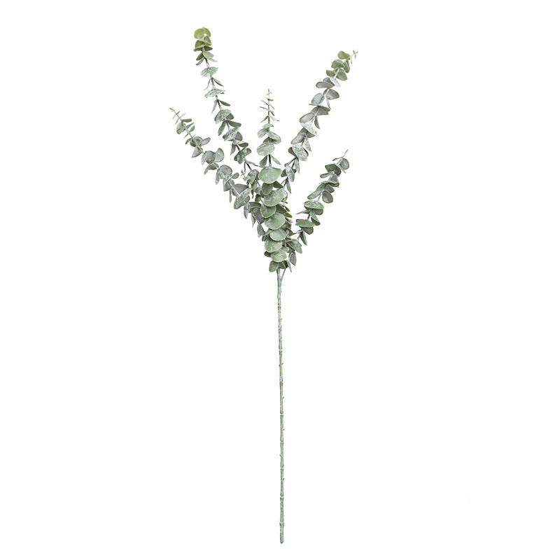 Realistic 5-Branch Soft Plastic Eucalyptus Money Leaves - Perfect for Wedding and Home Décor - Lifelike Artificial Greenery