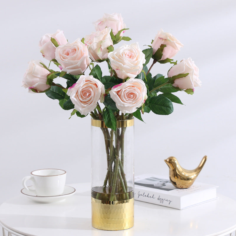 Realistic Touch Faux Roses -  Quality European Style Home Décor for Living Room, Dining Table Accents, and Wedding Decorations - Luxurious Peony Roses