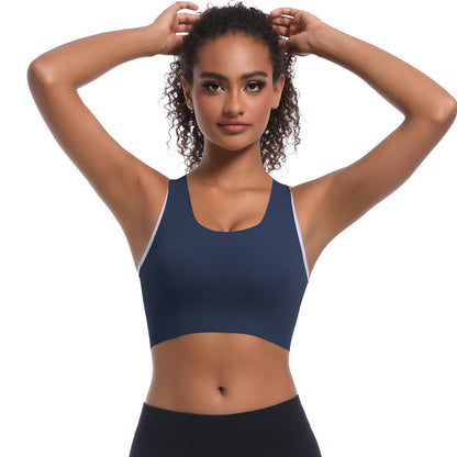 Seamless Color Blocked Sports Bra with Racerback Design Women s Comfortable Breathable Yoga and Running Tank Top