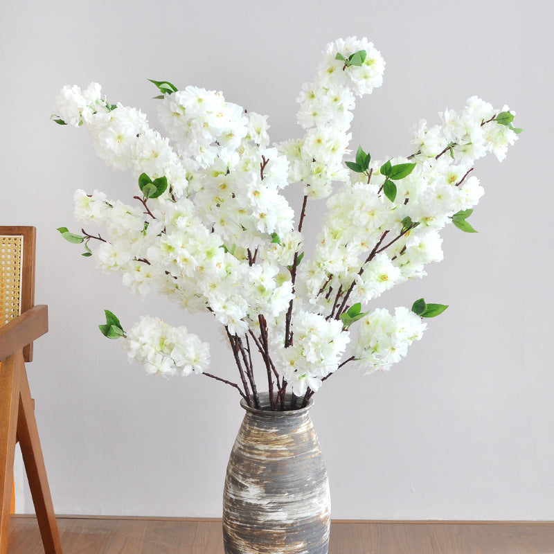 Realistic 120cm Cherry Blossom Branch - Vibrant Faux Flower for Simple Decor, Perfect for Scenic Landscape Design and Elegant Wedding Arrangements