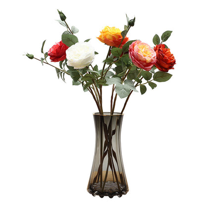 Elegant European-Inspired High-End Artificial Rose Flowers - Luxurious Crystal Rose Home Decor for Stylish Living Room Accents - Stunning Faux Flower Bouquet for Effortless Elegance