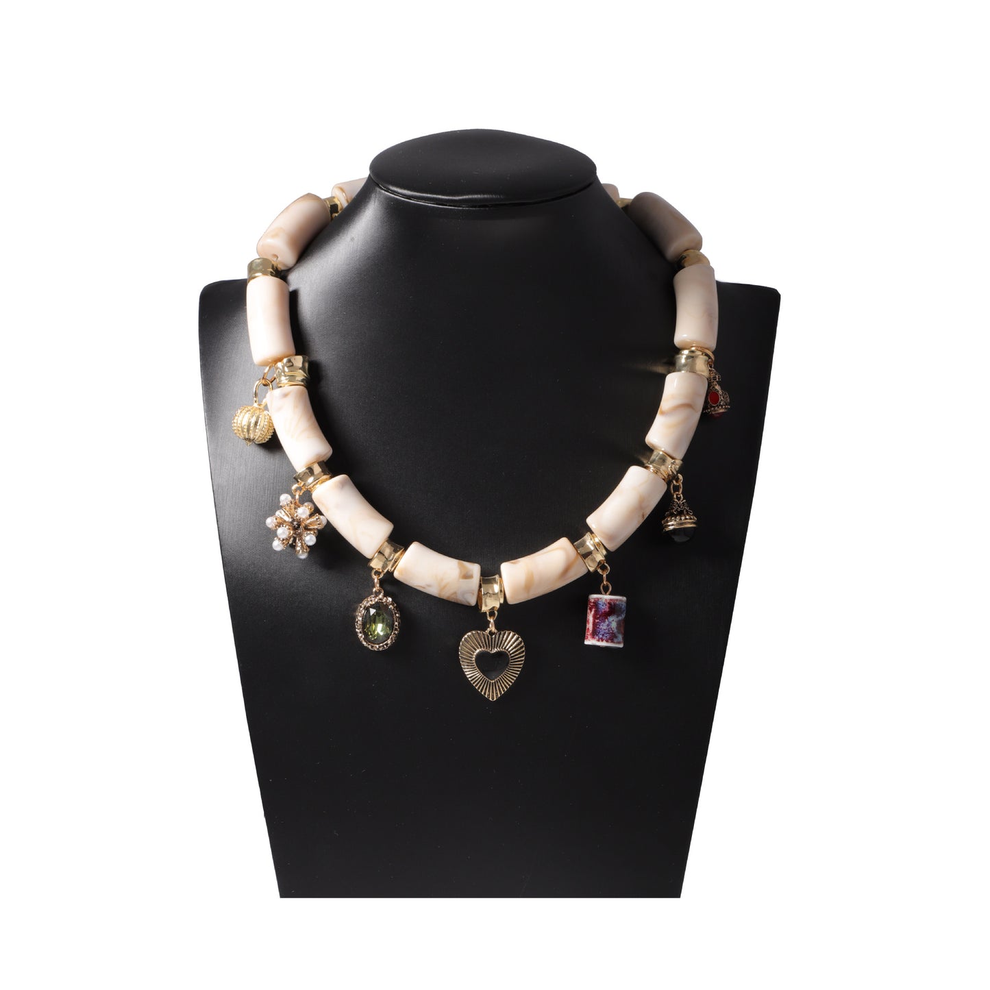 Unique Creative Design: Versatile Alloy Pendant Resin Bamboo Section Necklace – Statement Piece for Fashion-Forward Individuals