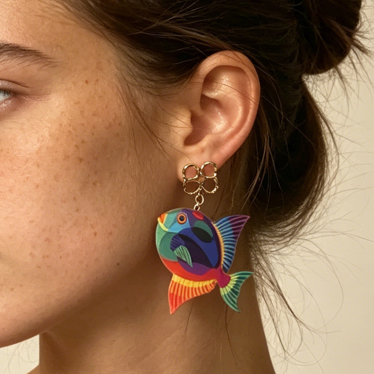 Quirky Minimalist Acrylic Ocean Animal Drop Earrings - Unique and Adorable Jewelry for Women