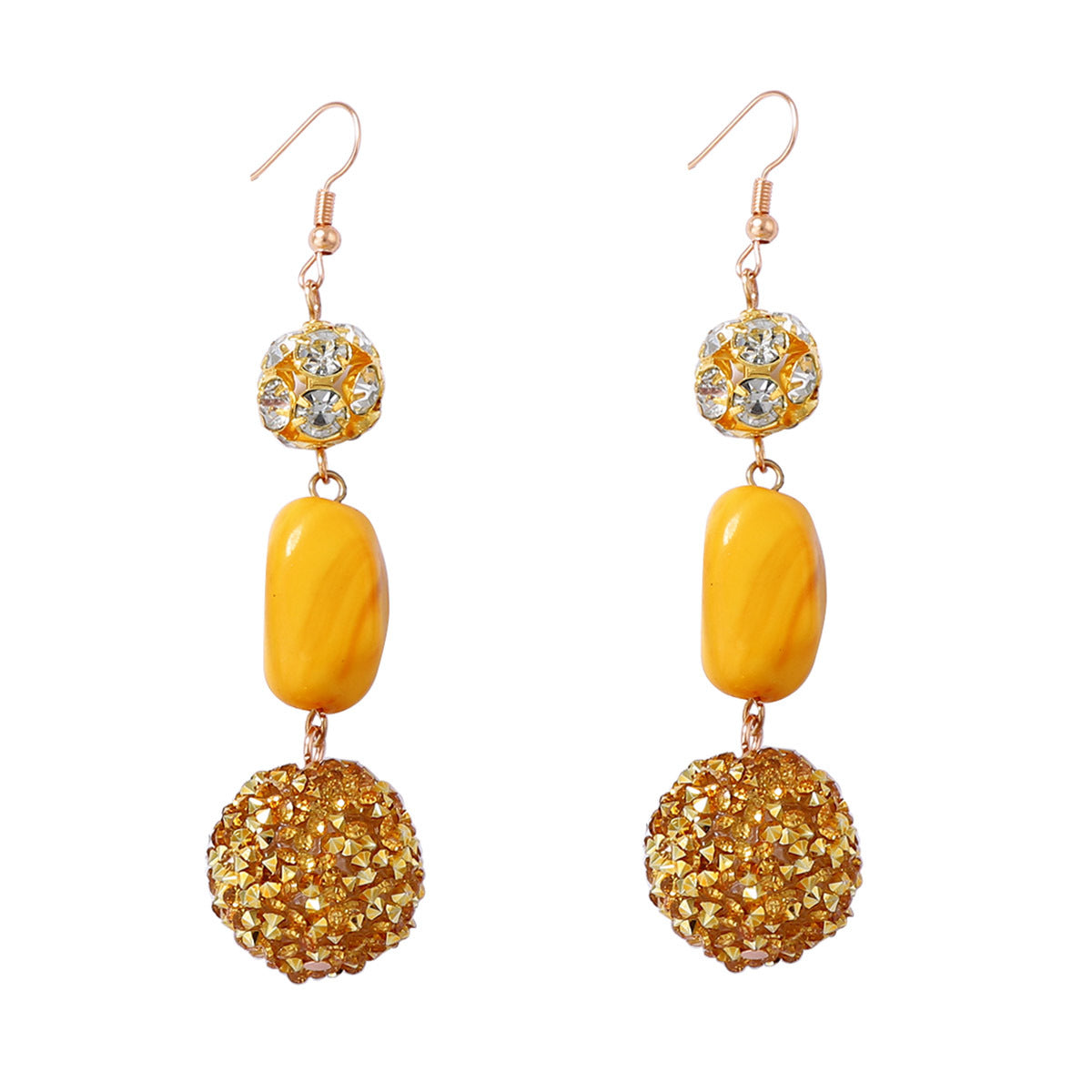 Stylish Minimalist Glittering Geometric Sphere Drop Earrings - Perfect for Christmas and Everyday Wear