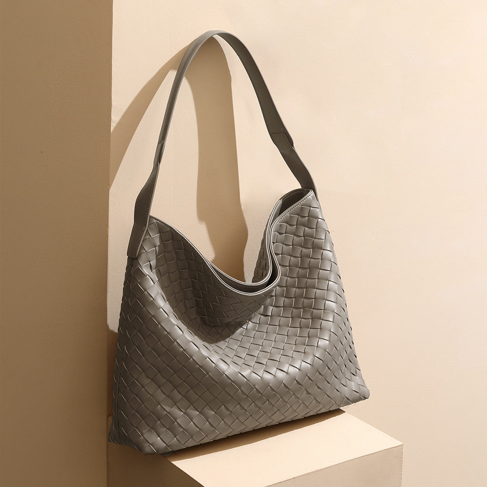 Handcrafted Large Capacity Leather Shoulder Bag for Women Crossbody Tote for Fall Winter