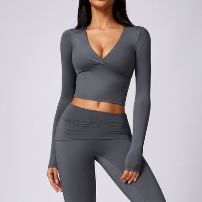 Women's Long Sleeve Workout Top with Built in Bra Pure Desire Tight Fit Yoga Shirt 8718 for Maximum Comfort and Style