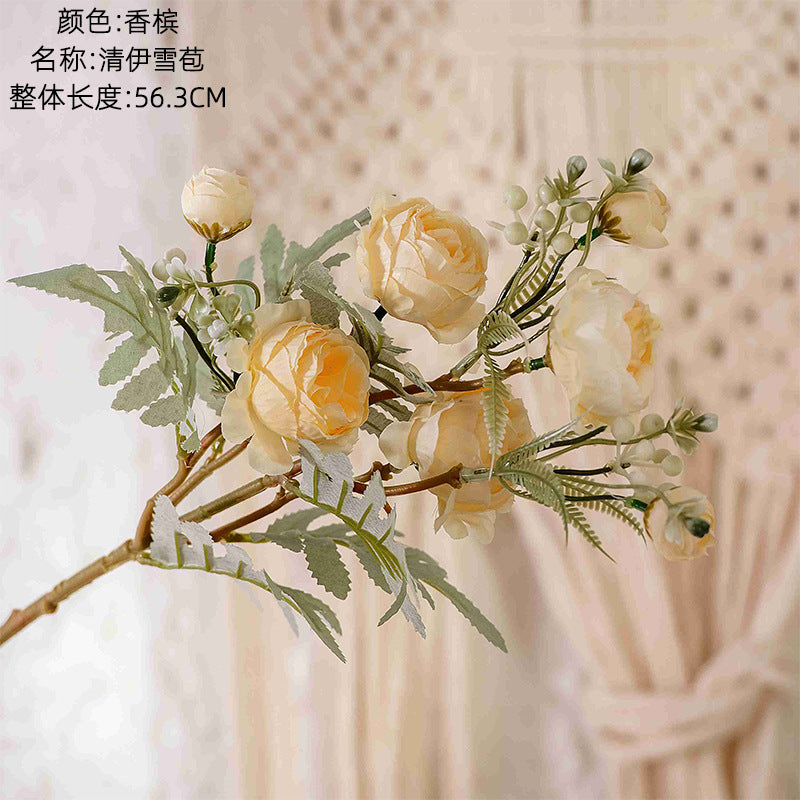 Lush Green Plant Artificial Floral Arrangement - Elegant Faux Flowers for Weddings and Home Decor - Trendy INS Style Decorative Piece MW83112